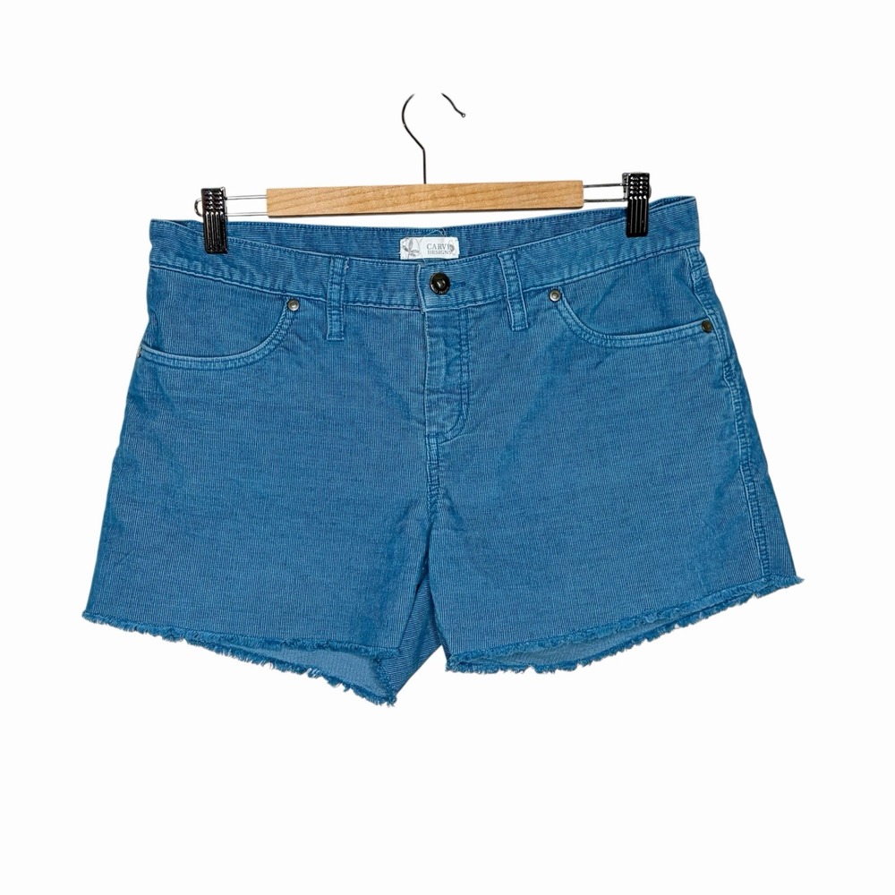 Carve Designs Oahu 4" Shorts Blue Womens Size 6 Corduroy Mid Rise Granola Girl
